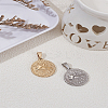 2Pcs 2 Colors 304 Stainless Steel Pendants STAS-LP0003-92K-1