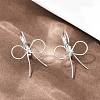 Bowknot Brass Leverback Earrings EJEW-A150-04C-P-3