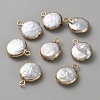 Natural Keshi Pearl Brass Pendants FIND-WH0161-162B-1