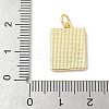 Brass Pave Natural White Shell Pendants KK-S522-09G-I-2