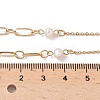 304 Stainless Steel & Glass Pearl Oval Link Chain Necklaces for Women NJEW-A045-04G-1-5