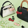 4Pcs 2 Colors PU Leather Cherry Pendant Decoration AJEW-FG0007-41-4