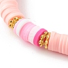 Polymer Clay Heishi Beads Stretch Bracelets Sets for Valentine's Day BJEW-JB06298-03-4