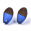 Transparent Resin & Walnut Wood Stud Earring Findings LS-MAK-N032-010A-A01-2