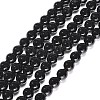 Synthetic Black Stone Beads Strands X-GSR12mmC044-1