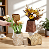 4Pcs 4 Colors Straw Wickerwork Flower Baskets AJEW-WA0004-20-3