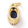 Real 18K Gold Plated Brass Inlaid Cubic Zirconia Charms ZIRC-L100-079G-02-3