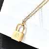 304 Stainless Steel Rolo Chain Pendant Necklaces NJEW-S444-01G-15-5
