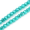 Baking Paint Electroplated Synthetic Non-magnetic Hematite Beads Strands G-H072-A01-01J-1
