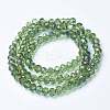 Electroplate Transparent Glass Beads Strands X-EGLA-A034-T6mm-F04-2