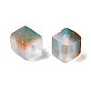 Frosted Glass Beads with Golden Glitter Powder DGLA-NH001-8mm-01F-2