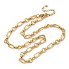 Ion Plating(IP) 304 Stainless Steel Oval & Ring Link Chain Necklaces for Women LS-NJEW-D056-02G-1