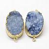 Electroplated Natural & Dyed Druzy Agate Links connectors G-N0168-018C-1