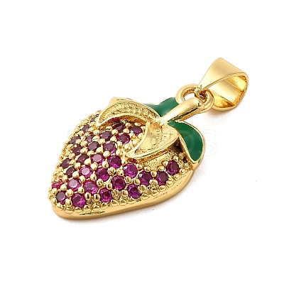 Brass Micro Pave Cubic Zirconia Pendants KK-P303-05G-1