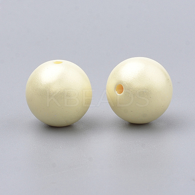 Spray Painted Style Acrylic Beads MACR-T010-10mm-07-1