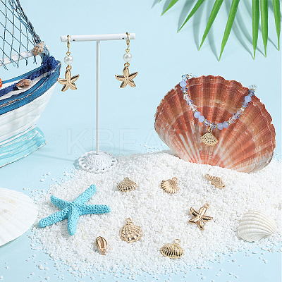 56Pcs 7 Styles Light Gold Marine Animal Alloy Pendants FIND-SC0012-78-1