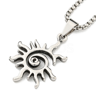 Alloy Pendant Necklace LS-NJEW-B103-01AS-02-1