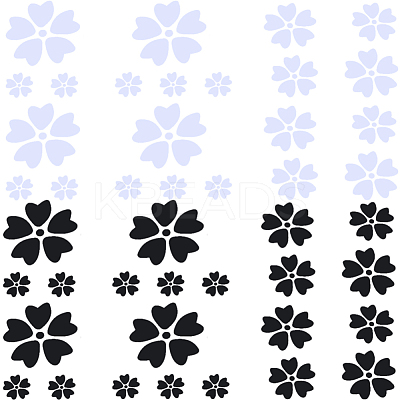 4 Sheets 2 Colors Flower PVC Waterproof Car Stickers DIY-GF0008-94B-1