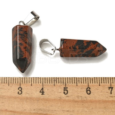 Natural Mahogany Obsidian Pendants G-Z067-07P-17-1