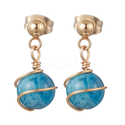 3 Pairs 304 Stainless Steel Natural Cultured Freshwater Pearl Round Dangle Stud Earrings EJEW-JE06816-1