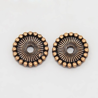 Tibetan Style Alloy Disc Spacer Beads TIBEB-LF9286Y-M-A-NR-1