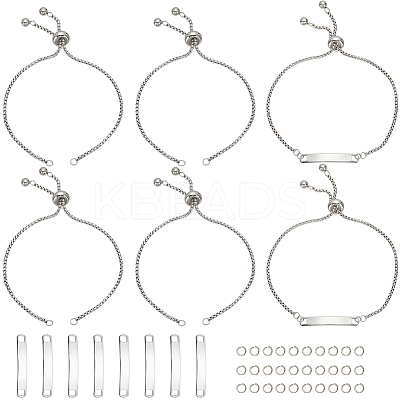 10Pcs Adjustable 304 Stainless Steel Slider Bracelet Making DIY-SC0026-30B-1