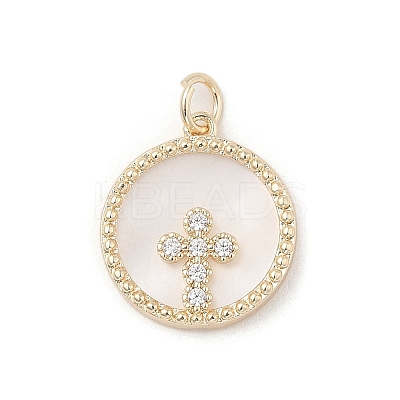 Brass Micro Pave Clear Cubic Zirconia Pendants KK-A207-10B-G-1