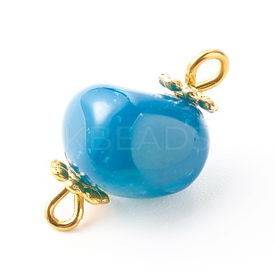 Natural Agate Dyed Beads Link Connectors PALLOY-JF00890-01-1