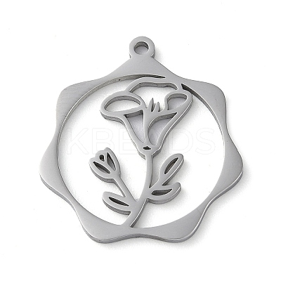 Non-Tarnish 304 Stainless Steel Pendants STAS-P338-01F-P-1