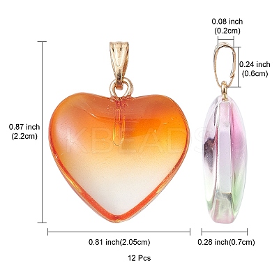 10Pcs 8 Style Spray Painted Glass Pendants GLAA-YW0003-23-1