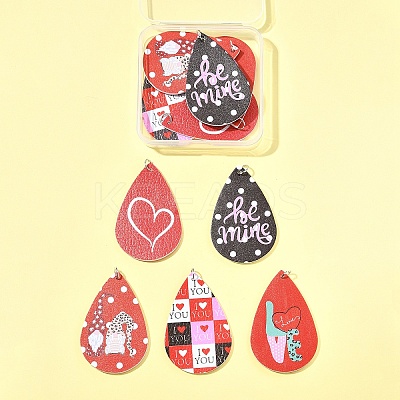 10Pcs 5 Colors PU Leather Big Pendants FIND-FS0003-75-1