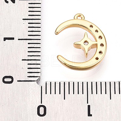 Brass Micro Pave Clear Cubic Zirconia Pendants KK-T075-49G-1