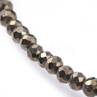 Natural Pyrite Beaded Necklaces NJEW-JN02492-03-1