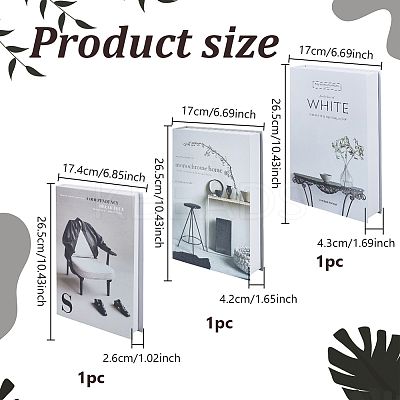 3Pcs 3 Styles Paper Model Simulation Book AJEW-UN0003-14-1