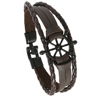 Alloy & PU Leather Bangles for Women Men FS-WG0FC94-02-1