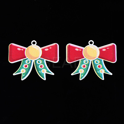 Spray Painted Brass Pendants KK-Q281-010-1