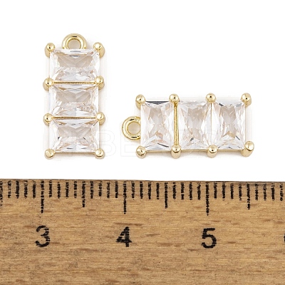 Brass Micro Pave Clear Cubic Zirconia Pendants KK-L212-08G-1