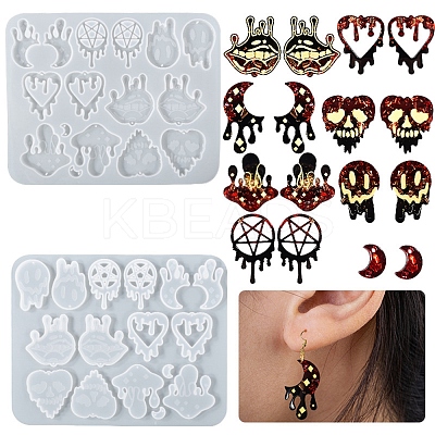 DIY Halloween Theme Pendant Silicone Molds DIY-I102-05-1
