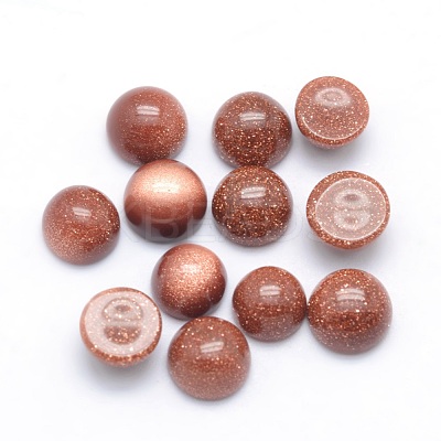 Synthetic Goldstone Cabochons G-P393-R24-4MM-1