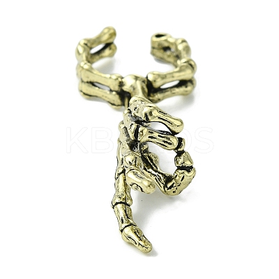 Skeleton Hand Alloy Cigarette Holder Ring RJEW-K275-27AB-1