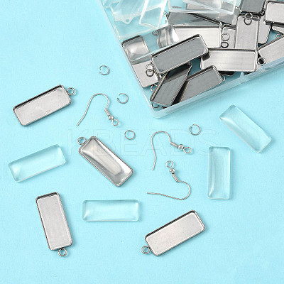 DIY Rectangle Dangle Earring Making Kits DIY-FS0009-20-1