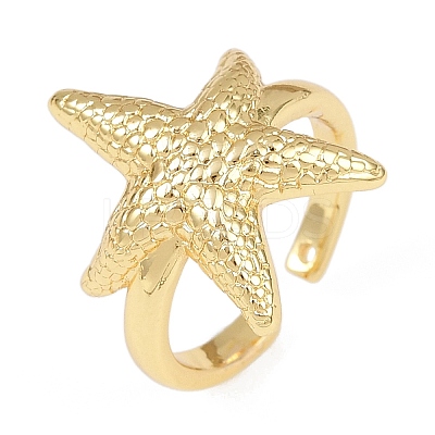 Ocean Theme Brass Cuff Rings RJEW-C135-01G-01-1