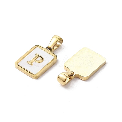 Ion Plating(IP) 304 Stainless Steel Pave Shell Pendants STAS-G327-01G-P-1