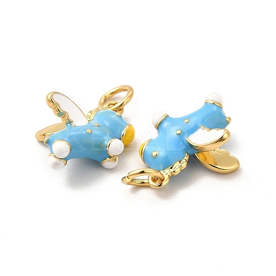 Rack Plating Brass Enamel Pendants KK-A177-20G-02-1