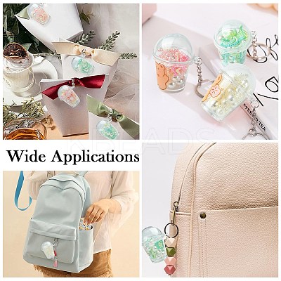 10Pcs Milk Tea Cup Theme Opaque Acrylic Pendants OACR-CJ0002-31-1