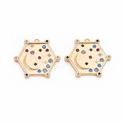 Brass Micro Pave Cubic Zirconia Pendants KK-S364-271B-1