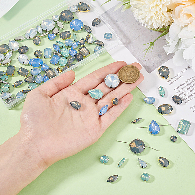 100Pcs 5 Colors Resin Sew On Rhinestones DIY-GA0007-24B-1