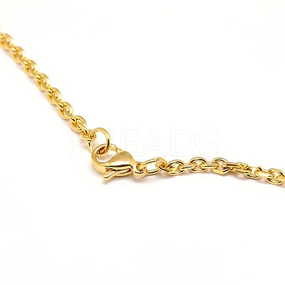 Fashionable 304 Stainless Steel Cable Chain Necklace Making LS-STAS-A028-N081G-1
