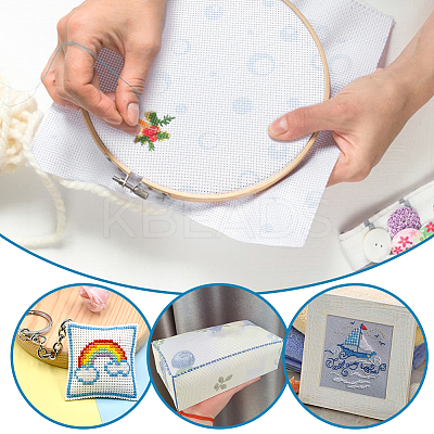6Pcs 3 Colors 11CT Cross Stitch Fabric Sheets AJEW-PH0006-56-1