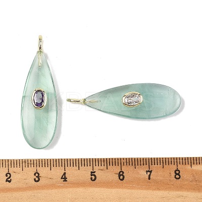 Natural Green Fluorite Pendants G-D357-03G-1